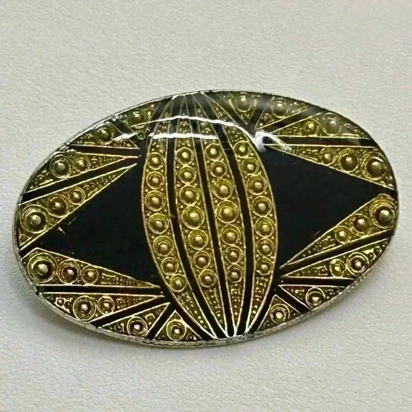 Vintage 1960s Pierre Bex Art Deco Bar Brooch - Picture 1 of 3